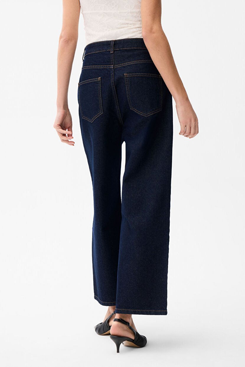 Lacivert Dikiş Detaylı Denim Pantolon 15343746002-018 | adL