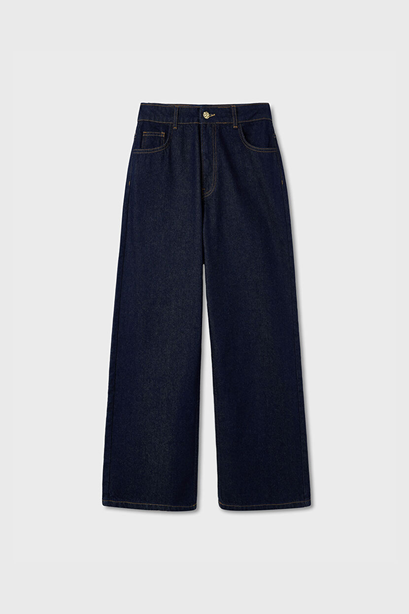 Lacivert Dikiş Detaylı Denim Pantolon 15343746002-018 | adL