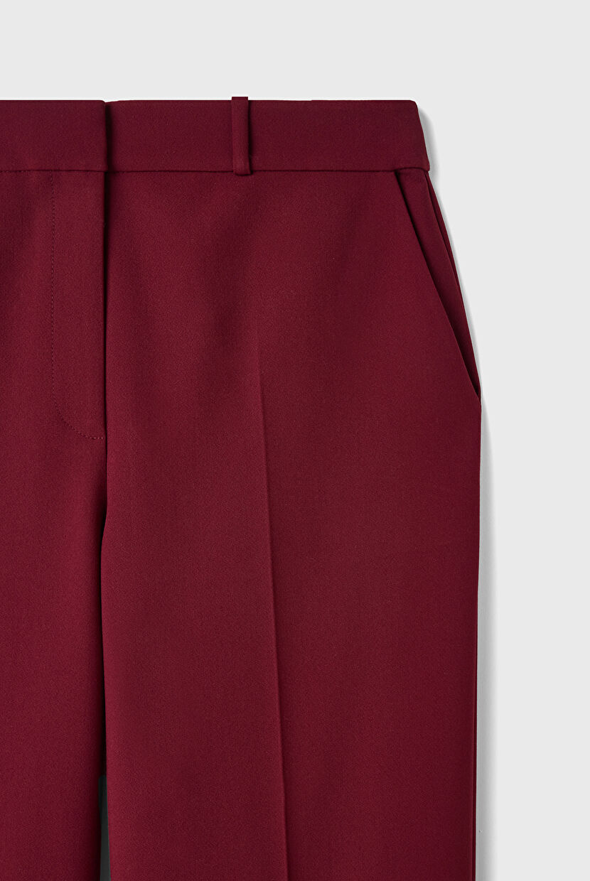 Claret Red Wide Leg Trousers 15344735001-012 | adL