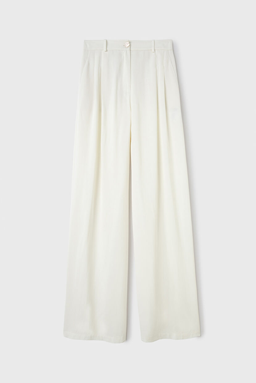 Kemik Pileli Geniş Paça Pantolon 15345748000-019 adL