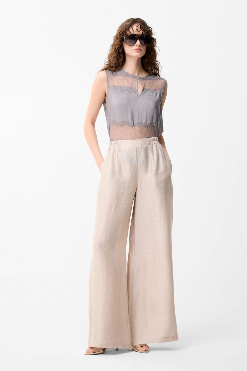 Bej Geniş Paça Pantolon 15346271000-011 | adL