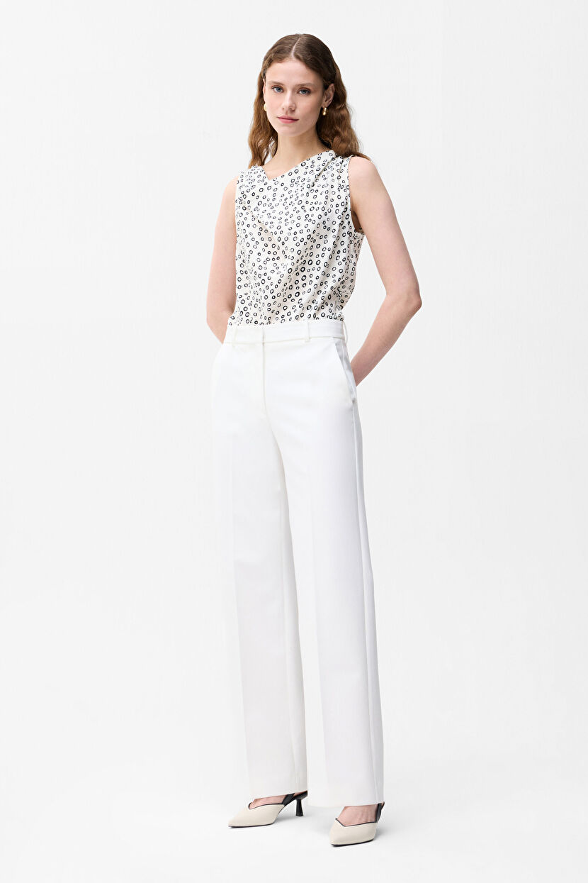 Bone Wide Leg Pocketed Trousers 15346921000-019 | adL