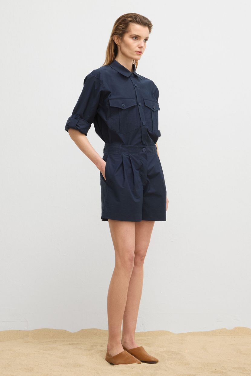 Navy Blue Moda Tutkusu Bermuda Shorts with Pockets 170M2332000-018 | adL