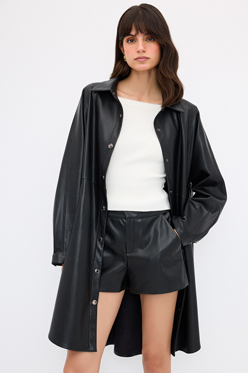 Siyah Beli Lastikli Trençkot 17844183000-001 | adL