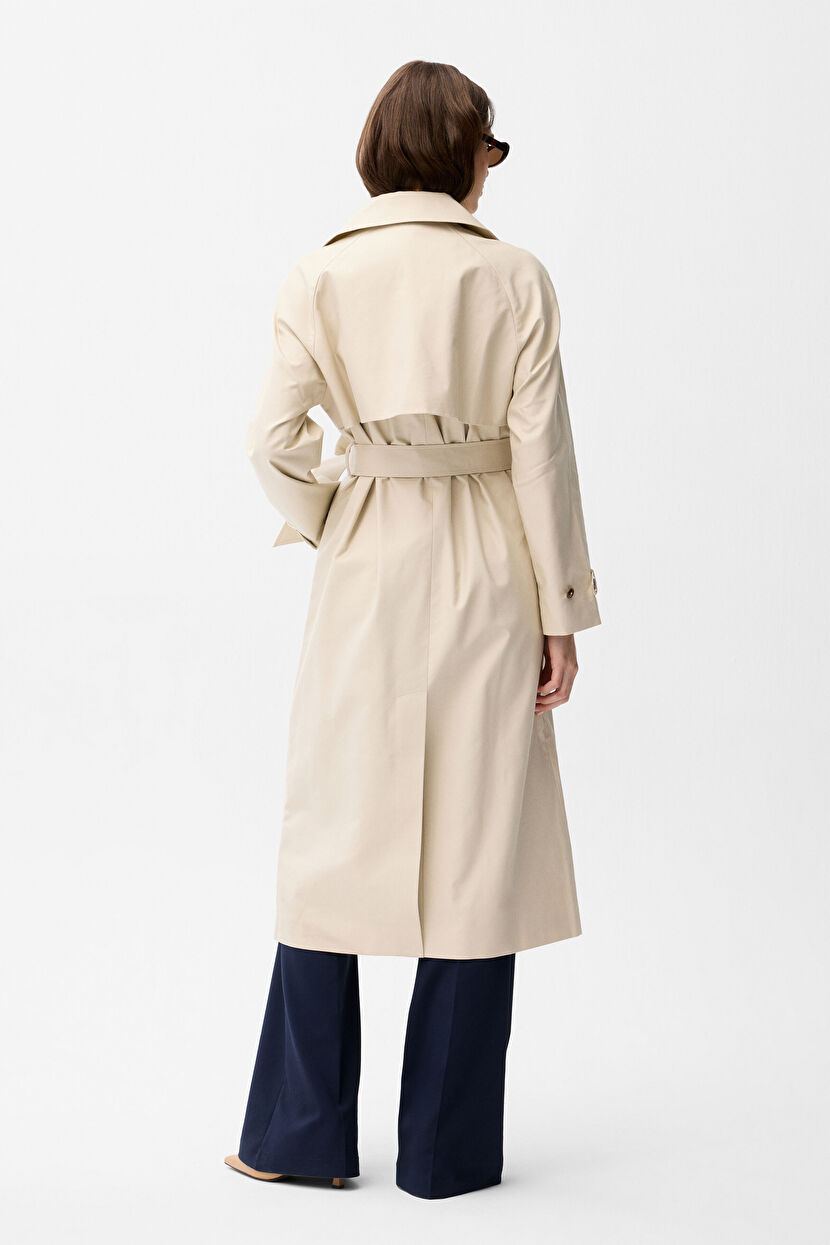 Grey Long Trench Coat with Belt Detail 17844670001-020 | adL