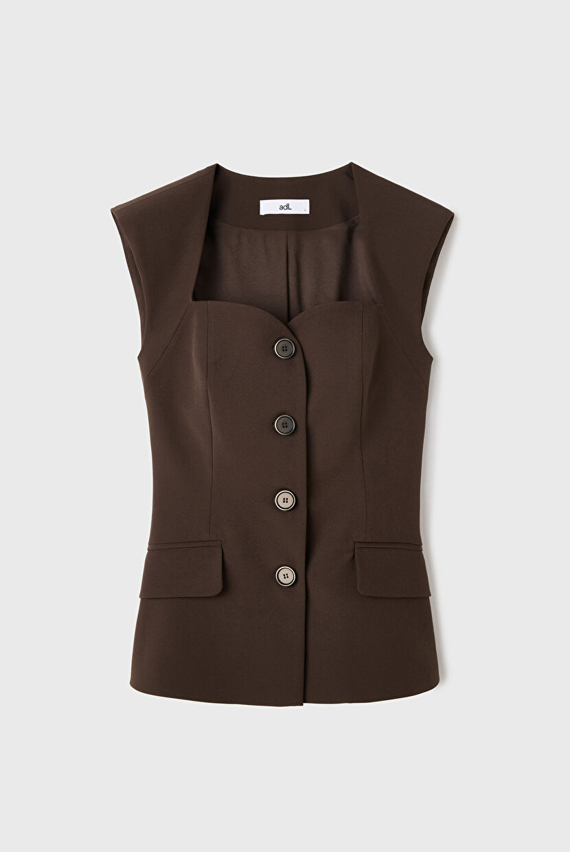 Brown Front Pocket Vest 17943071003-010 | adL