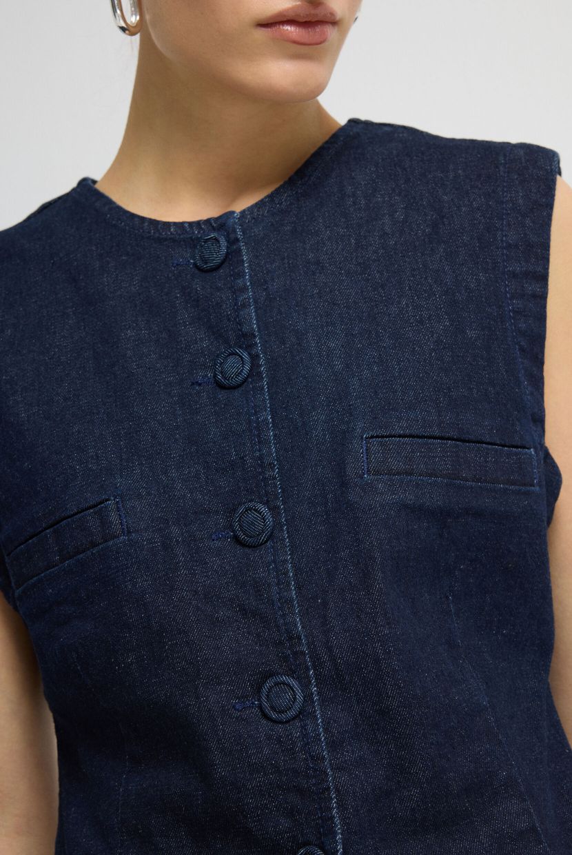 Navy Blue Denim Vest 17945222001-018 | adL