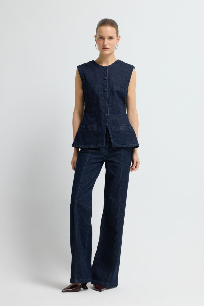 Navy Blue Denim Vest 17945222001-018 | adL