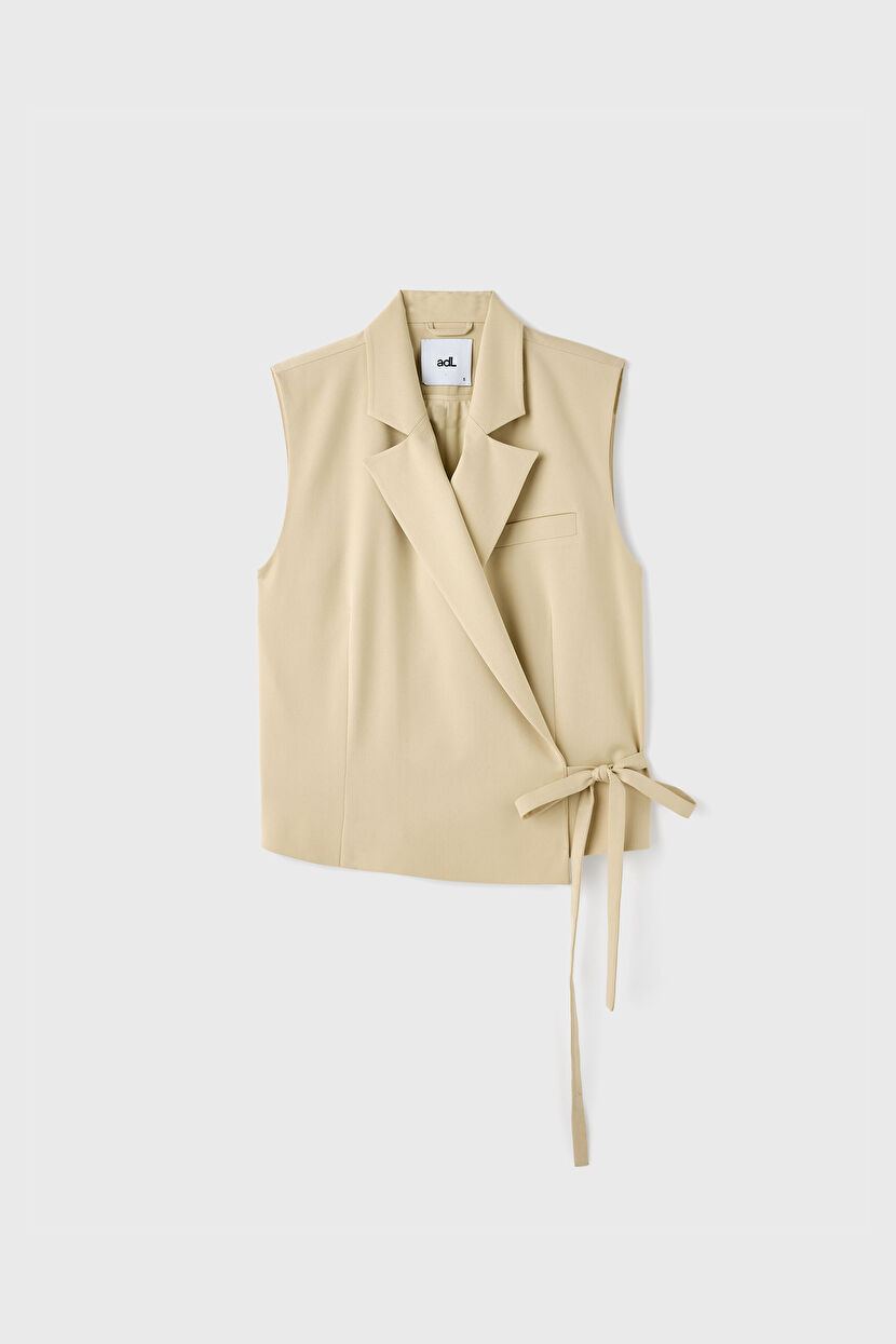Green Detailed Vest with Ties 17946285000-023 | adL