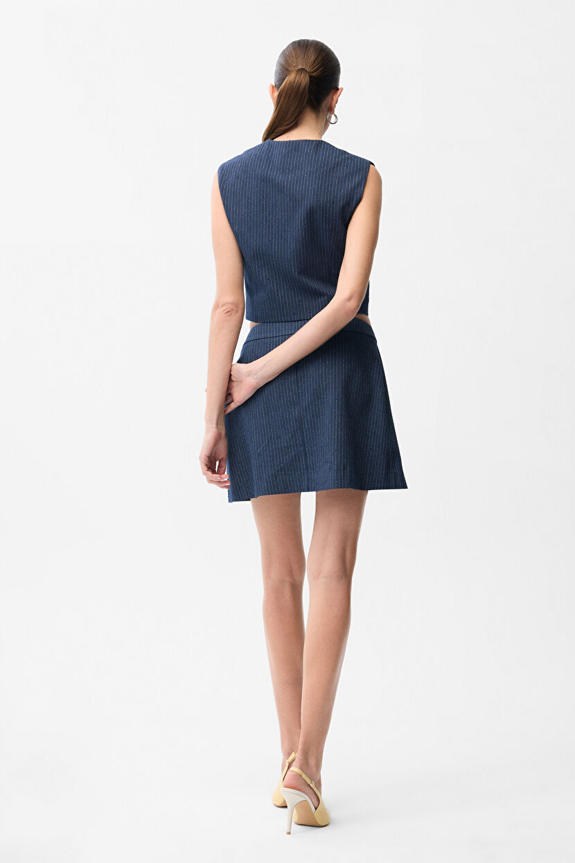 Navy Blue Fleto Pocket Vest 17946404000-118 | adL