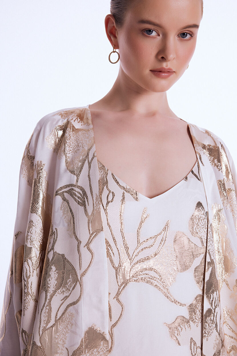 Gold Jacquard Kimono 19344115000-528 | adL
