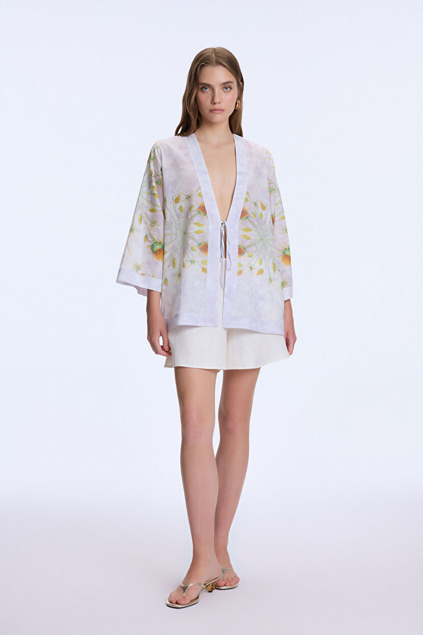 Yeşil Sana Dair Desenli Kimono 193R0098000-209 | adL